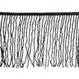 Charcoal Beaded Fringe on Braided Lip - 5"