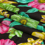 Balenciaga Italian Pink, Yellow and Lime Floral Viscose Pique Knit