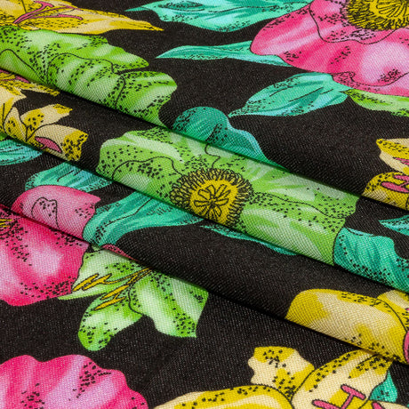 Balenciaga Italian Pink, Yellow and Lime Floral Viscose Pique Knit