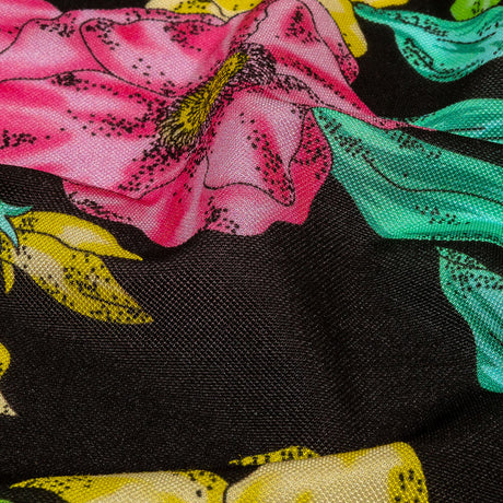 Balenciaga Italian Pink, Yellow and Lime Floral Viscose Pique Knit