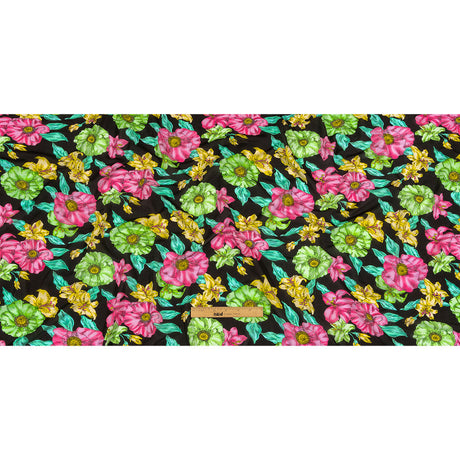 Balenciaga Italian Pink, Yellow and Lime Floral Viscose Pique Knit