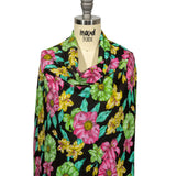 Balenciaga Italian Pink, Yellow and Lime Floral Viscose Pique Knit