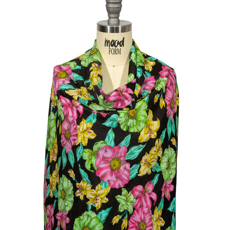 Balenciaga Italian Pink, Yellow and Lime Floral Viscose Pique Knit