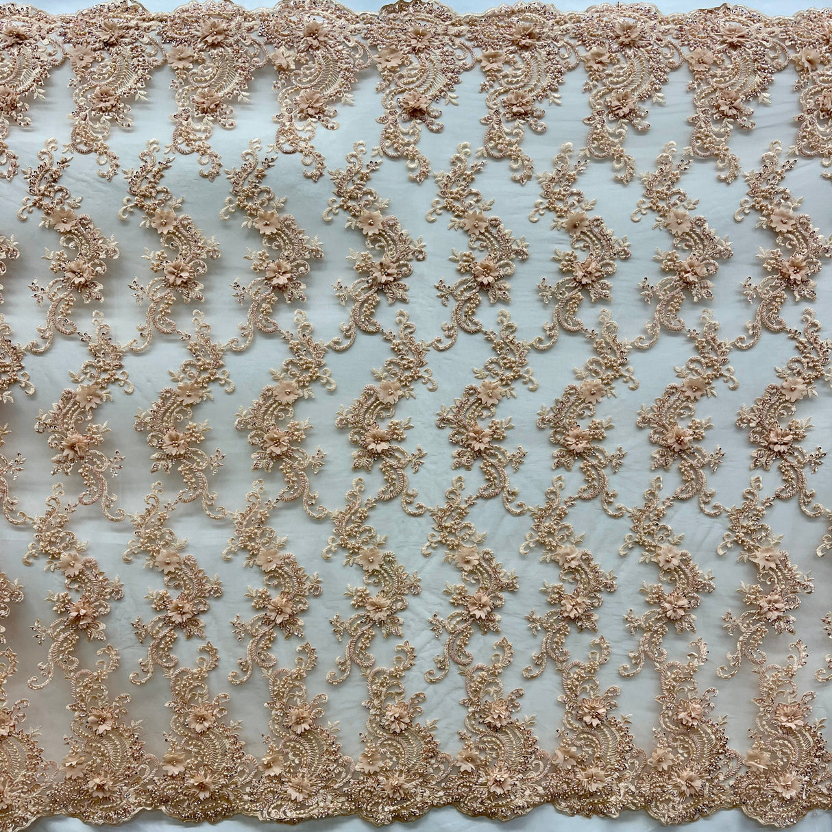 3D Floral Lace Embroidered Mesh