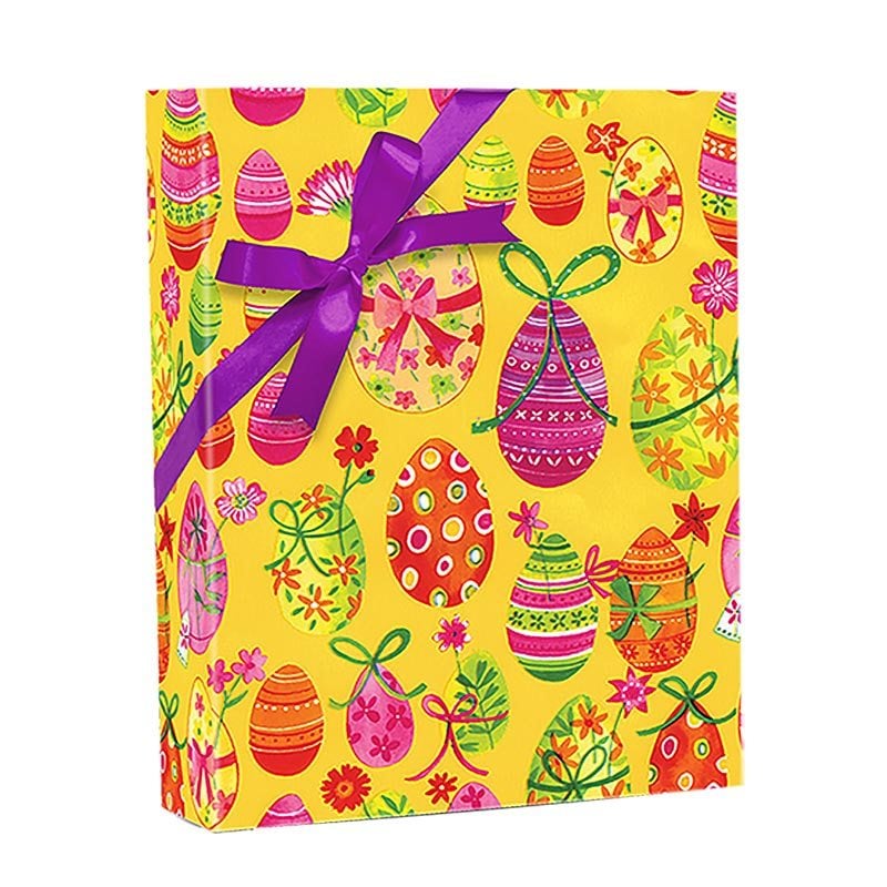 General Holiday Pattern Gift Wrap 24'':833':62 lbs Colorful Eggs  - 1 / ROLL
