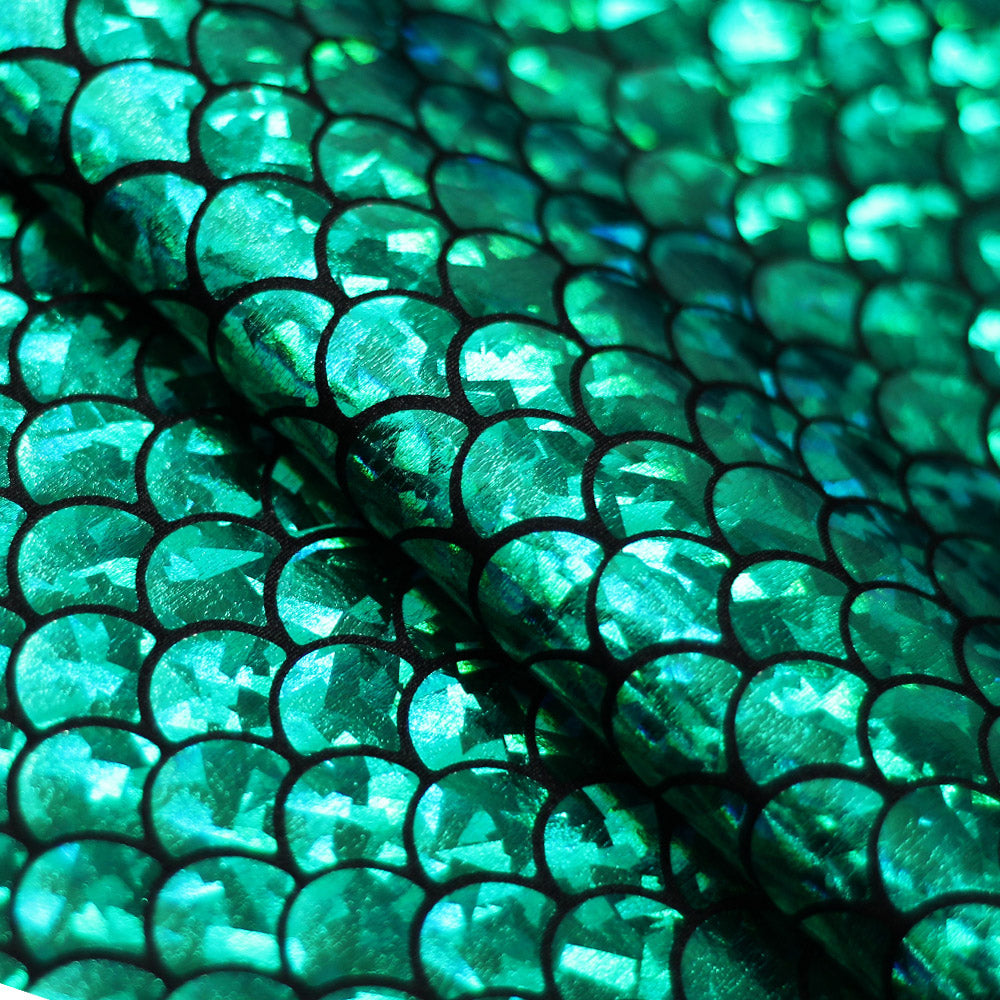 Mermaid Hologram Nylon Spandex Fabric - Assorted Colors Hologram Mermaid Fish-Scale, 58/60" Width (1 Yard)