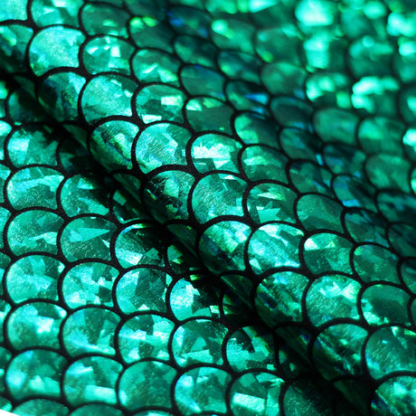 Mermaid Hologram Nylon Spandex Fabric - Assorted Colors Hologram Mermaid Fish-Scale, 58/60" Width (1 Yard)