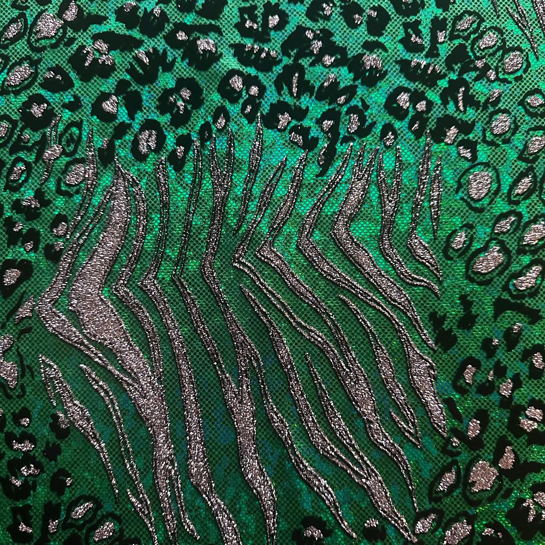Nylon Spandex Safari Hologram Foil Fabric