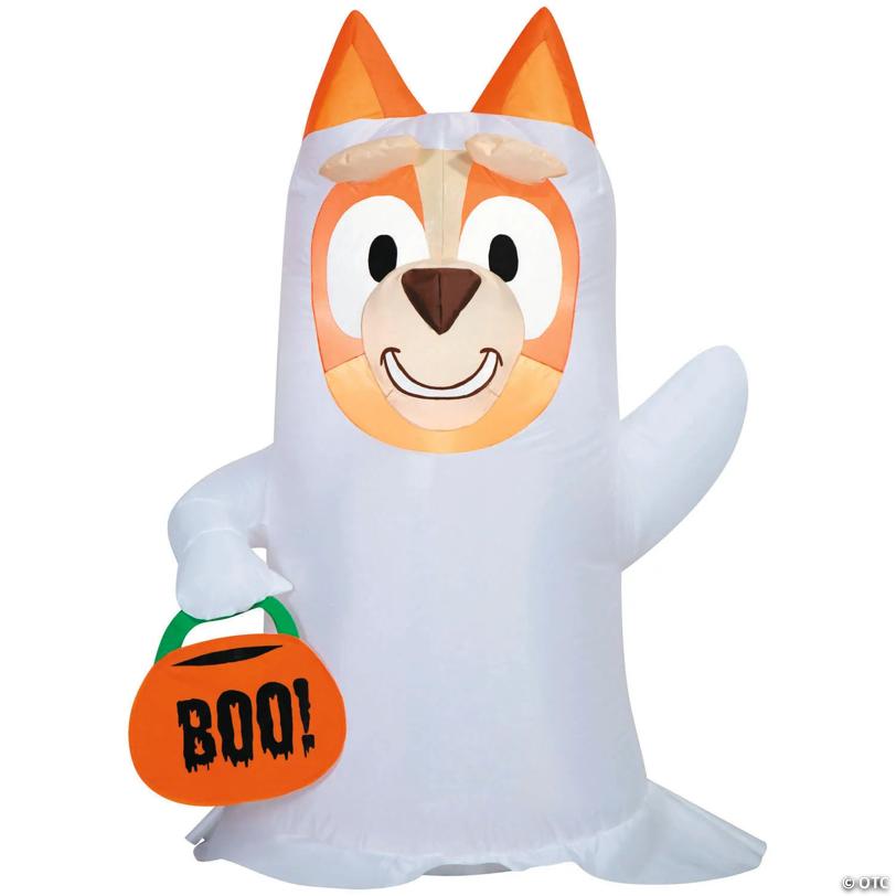 42" Airblown® Inflatable Bluey™ Bingo in a Ghost Costume Halloween Outdoor Yard Decoration