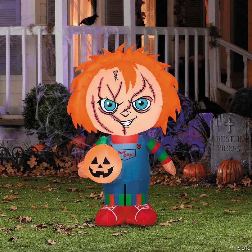 42" Airblown® Inflatable Child's Play™ Stylized Chucky with Jack-O'-Lantern Halloween Outdoor Yard Decoration