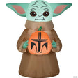 42" Blow-Up Inflatable Star Wars The Mandalorian Grogu the Child with Pumpkin & Built-In LED Lights Outdoor Yard Decoration
