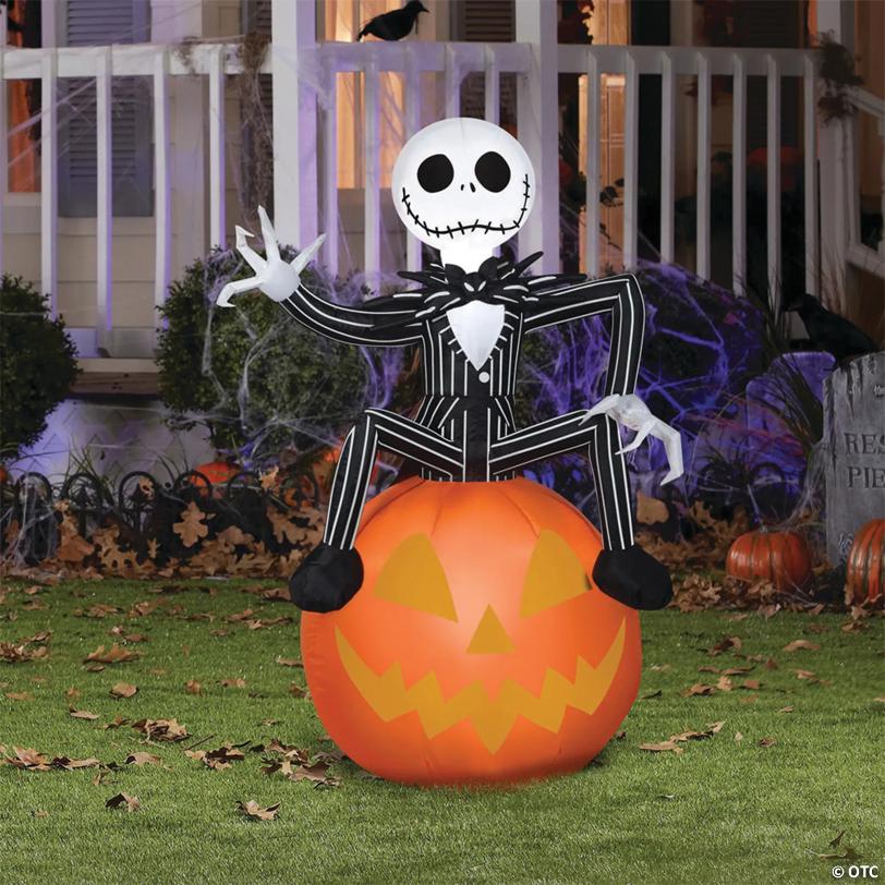 42" Blow Up Inflatable Nightmare Before Christmas Jack Skellington Halloween Decoration