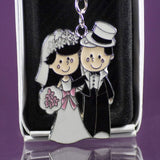 Wedding Couple Metal Keychain 2 Inch 12pcs Party Favor