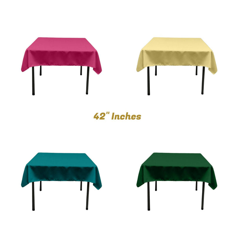 Polyester Poplin Fabric - Solid Color, 42" X 42" Square Tablecloth (1 Piece)