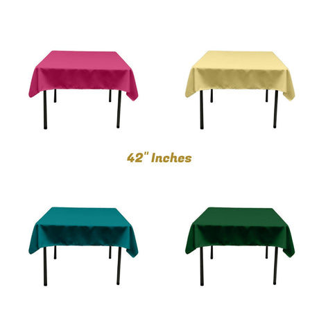 Polyester Poplin Fabric - Solid Color, 42" X 42" Square Tablecloth (1 Piece)