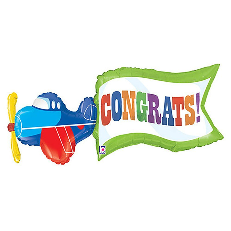 Airplane Congrats Foil Balloon