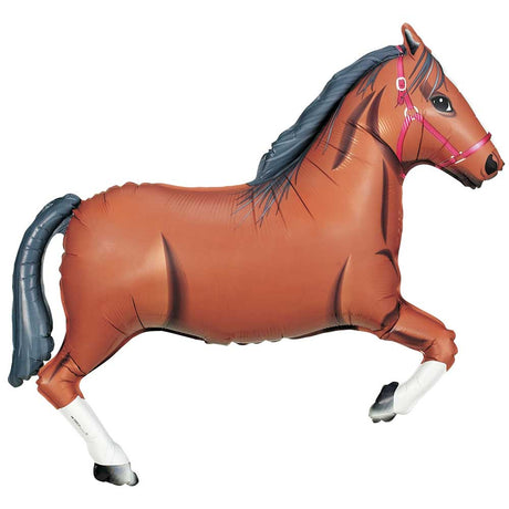 Horse Foil Balloon 43 Inch Brown