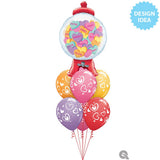 Foil Balloon Candy Hearts Gumball Machine 43 Inch