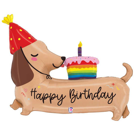 Happy Birthday Dachshund Foil Balloon