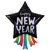 New Year Star Streamers Foil Balloon