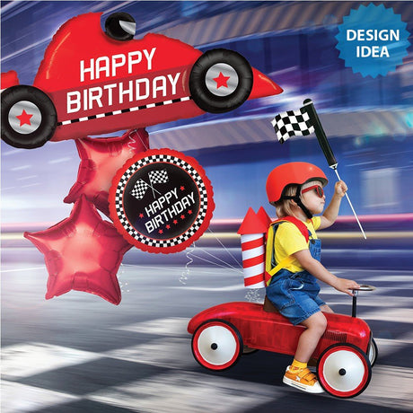 Race Car Birthday Foil Balloon