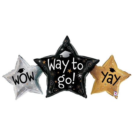 Foil Balloon Way To Go Grad Stars