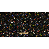 Balenciaga Italian Black, Blue and Gold Celebration Toast Stretch Cotton Jersey