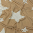 Beige and Star White Stars Stretch Polyester and Rayon French Terry