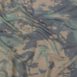 Beige, Gray and Mint Tie Dye Splash Stretch Polyester and Rayon French Terry