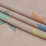 Pink and Rainbow Stars Stretch Polyester and Rayon French Terry