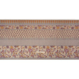 Tan, Red and Orange Rustic Floral Stripes Stretch Polyester and Rayon French Terry