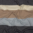 Charcoal, Gray and Beige Stripes Stretch Polyester and Rayon French Terry