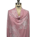 Pink and White Fancy Paisley Polyester and Rayon Jersey
