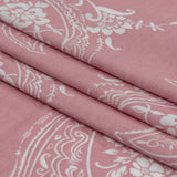 Pink and White Fancy Paisley Polyester and Rayon Jersey