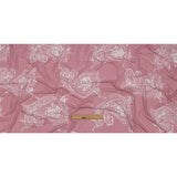 Pink and White Fancy Paisley Polyester and Rayon Jersey