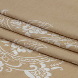 Beige and White Fancy Paisley Polyester and Rayon Jersey