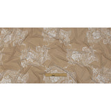 Beige and White Fancy Paisley Polyester and Rayon Jersey