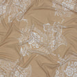 Beige and White Fancy Paisley Polyester and Rayon Jersey