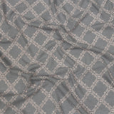 Dusty Purple and Pale Pink Decorative Lattice Polyester and Rayon Jersey