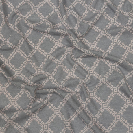 Dusty Purple and Pale Pink Decorative Lattice Polyester and Rayon Jersey