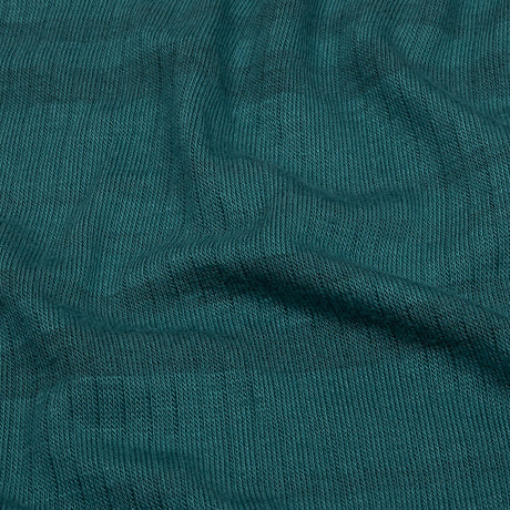 Teal and Charcoal Striped Stretch Rayon Rib Knit