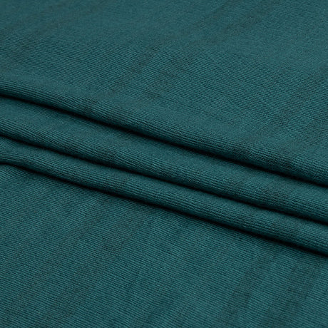 Teal and Charcoal Striped Stretch Rayon Rib Knit