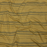 Ochre and Charcoal Striped Stretch Rayon Rib Knit