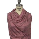 Rose and Charcoal Striped Stretch Rayon Rib Knit