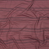 Rose and Charcoal Striped Stretch Rayon Rib Knit