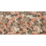 Coral, Beige and Brown Mottled Camouflage Rayon and Polyester Jersey