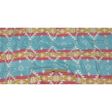 Pink, Yellow and Dream Blue Geometric and Striped Polyester and Rayon Waffle Knit