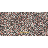 Gunmetal, Pink and Foggy Dew Leopard Spots Polyester and Rayon Waffle Knit
