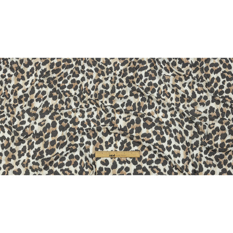 Black, Tan and White Leopard Spots Polyester and Rayon Waffle Knit