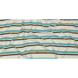 Black, Blue and Cream Striped Polyester and Rayon Waffle Knit